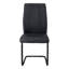 Chaise de salle à manger, ensemble de 2, latérales, rembourrées, cuisine, salle à manger, hauteur 39 po, aspect cuir, métal noir, contemporain, moderne-913749996