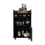 Bar Cart with 2 Open Shelves, 4 Wine Cubbies and a Hinged-Door Storage Cabinet-1735117634