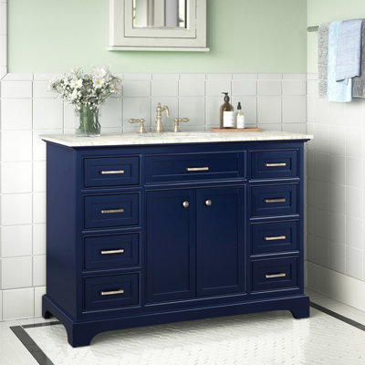 Hermes 48'' Single Bathroom Vanity with Marble Top