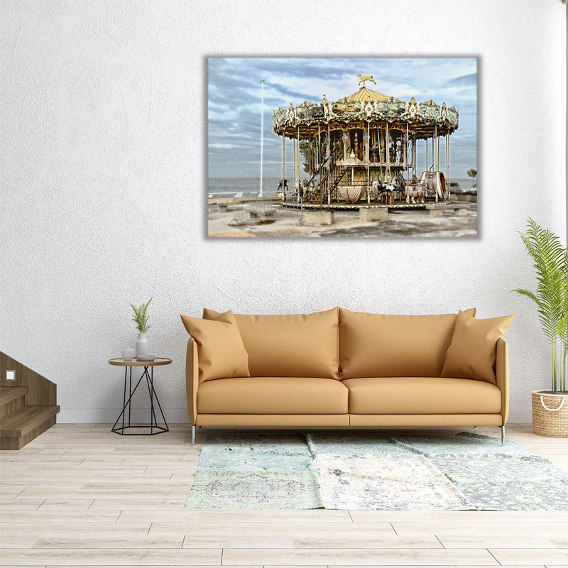 Arcachon Carousel - reproduction d'art sur toile, H 20 po x l 30 po