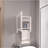 BOTIQ 19.7" H X 17.7" W Mirror Medicine Cabinet With Towel Rack White, One Door With Two Interior Shelves For Bathroom, Kitchen White-445301429