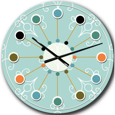 Horloge murale Turquoise Minimal