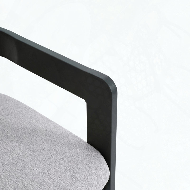 Chaises de salle à manger en aluminium pour l'extérieur avec coussins gris, ensemble de 2, Gris