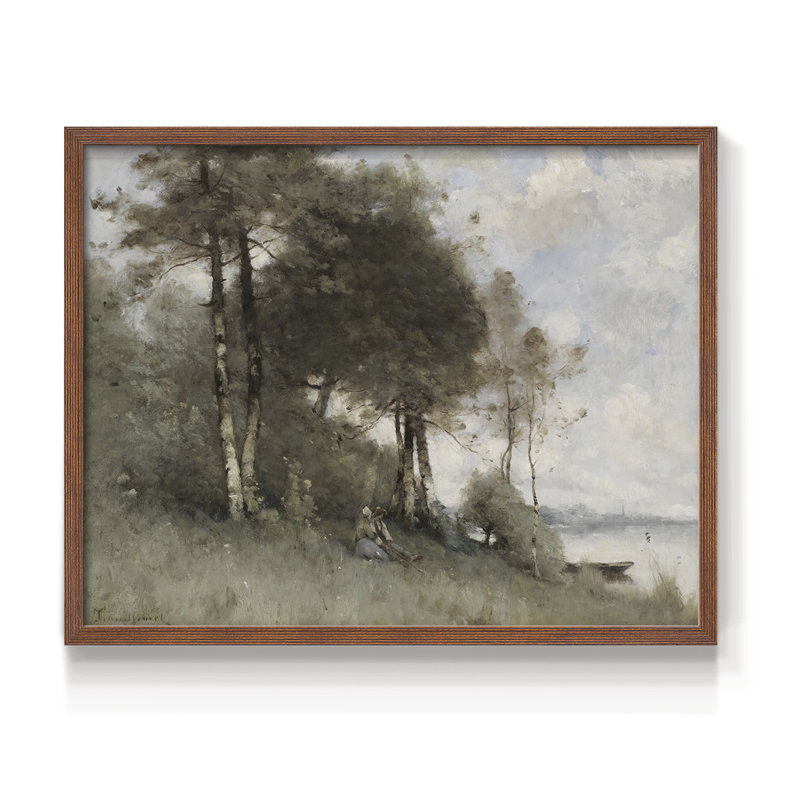 Paysages rétro-CDxxii-impression encadrée - réversible, H 22 po x l 28 po, Noyer