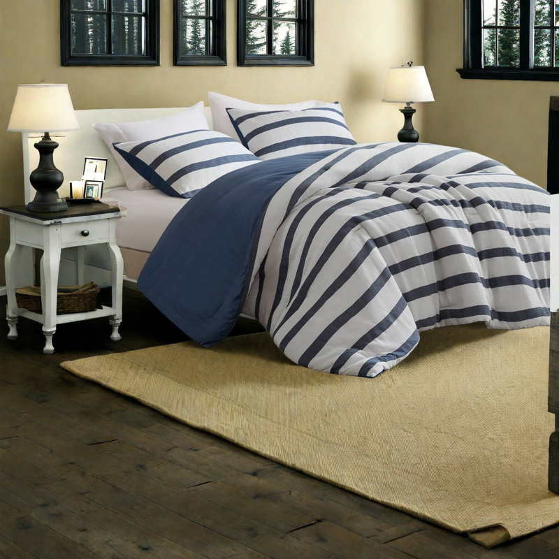 Ensembles de literie 3 pièces en polyester de qualité supérieure avec motif à rayures pour chambres modernes