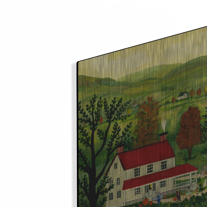  «Halloween In The Country» par JL Munro, art mural en métal, 16 po x 12 po, H 12 po x l 16 po