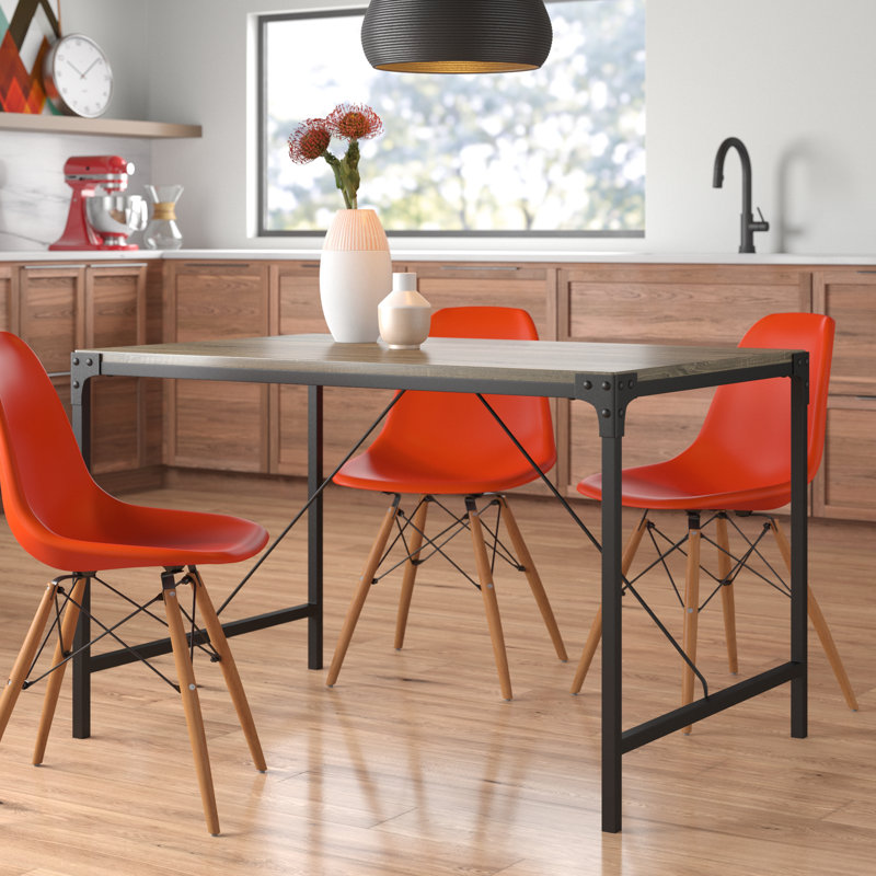 Metal Base Dining Table, Driftwood