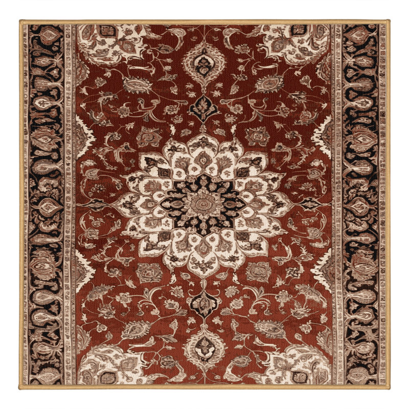 Tapis brun lavable à la machine, Carré 8 pi