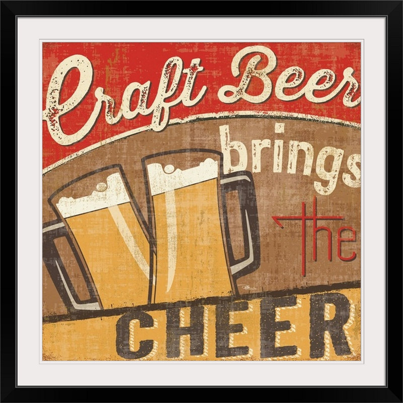 «i rétro, annonce Craft Brew, H 48 po x l 48 po x P 1,5 po, Toile