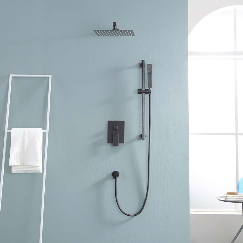 10 Inch Rain Shower Head And Handheld Head, Bathroom Shower Faucet Set, Oil Rubbed Bronze