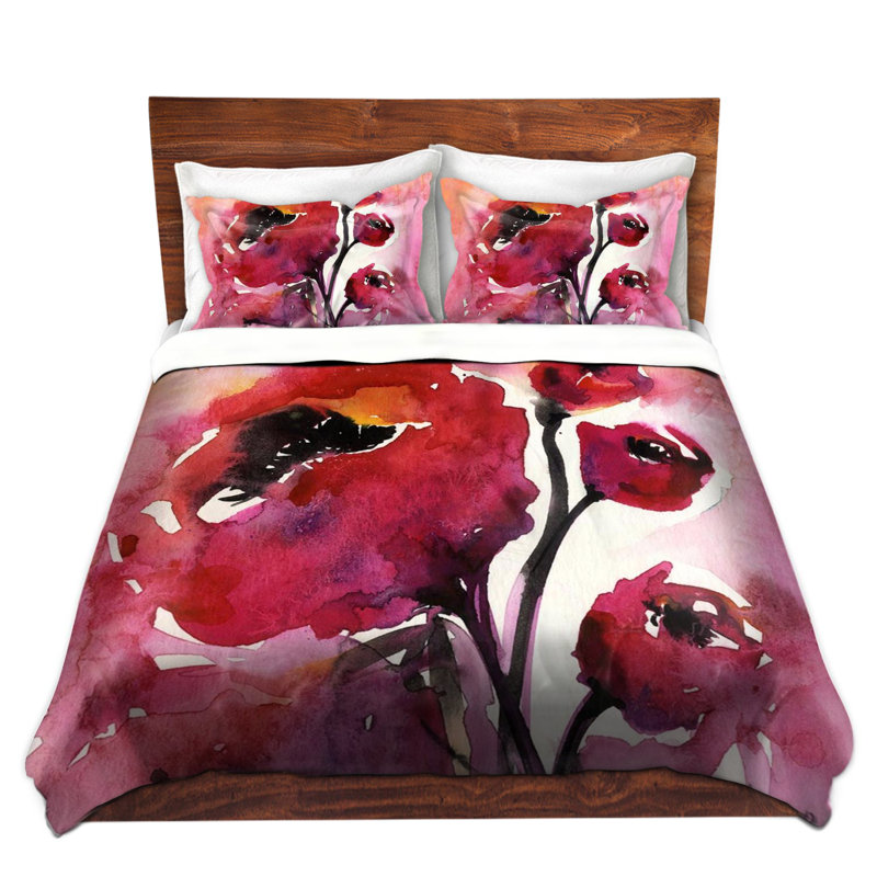 Ensemble de housse de couette floral, 1 housse de couette grand + 2 taies standards