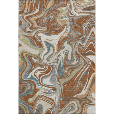 Premium Machine Washable Mayfield AMF2395 Abstract Rug