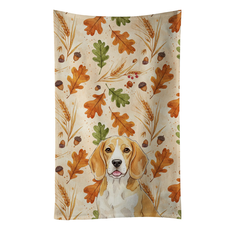 Torchon citron et blanc Beagle Heirloom, Lemon and White Beagle