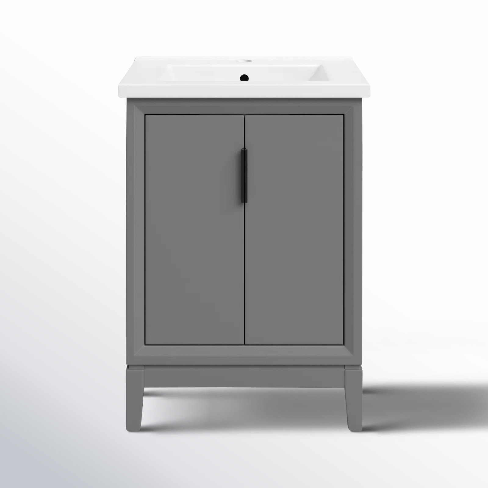 Finck 24.2'' Single Bathroom Vanity, Cashmere Gray, Matte Black
