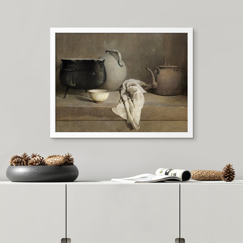 "Nature morte campagne" sur papier, H 11 po x l 14 po, Blanc