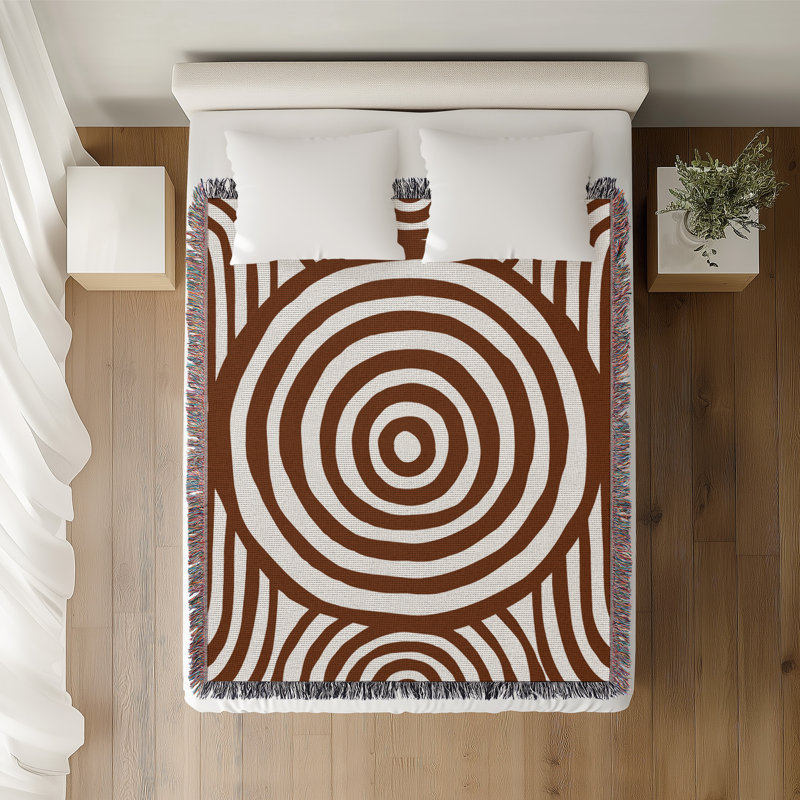 Jeté en coton Alaka, 50 po x 70 po - Double / Double, Brun rouille