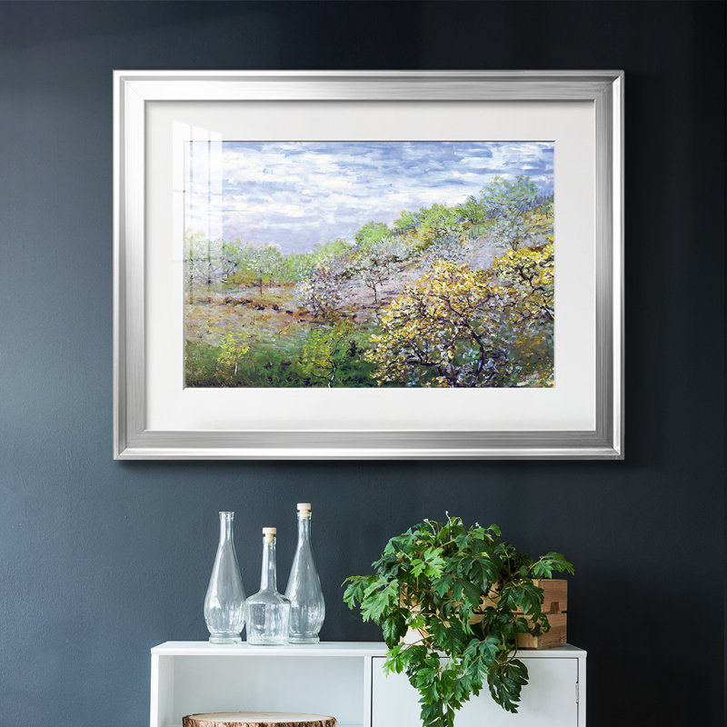Apple Trees Blooming, 1873-FramedFramed Print W Beveled Matt and Glass, Argent, H 19 po x l 27 po x P 1,5 po