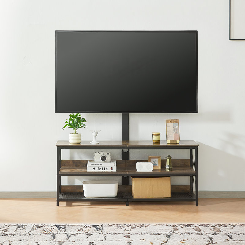 Meuble télé 48 po avec support pour prise de télévision et armoires de rangement jusqu'à 75 po