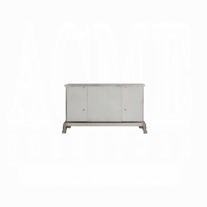 Vintage Bone White 68'' Dresden Dresser with Claw Legs