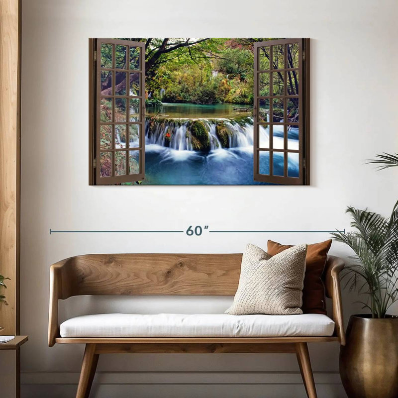 Fenêtre ouverte sur toile, H 30 po x l 45 po x P 1,25 po