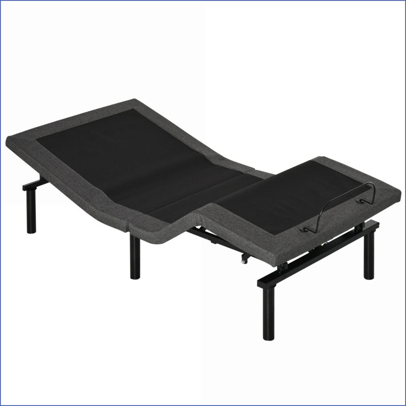 Base de lit réglable simple HOMcom XL - zéro gravité, mémoire, télécommande sans fil, gris pour chambre à coucher, Noir/gris