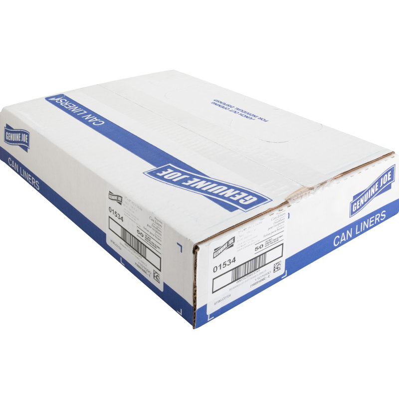 Heavy-Duty Black Recycled Plastic Trash Bags 45 Gallon