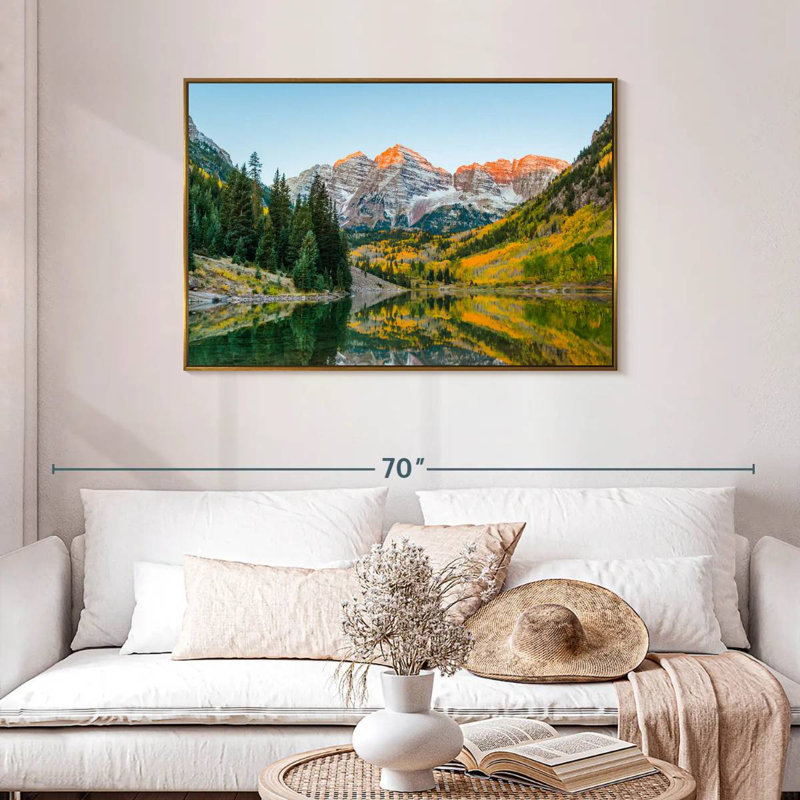 Marron en automne, Cadre flottant doré, 43 po x 29 po