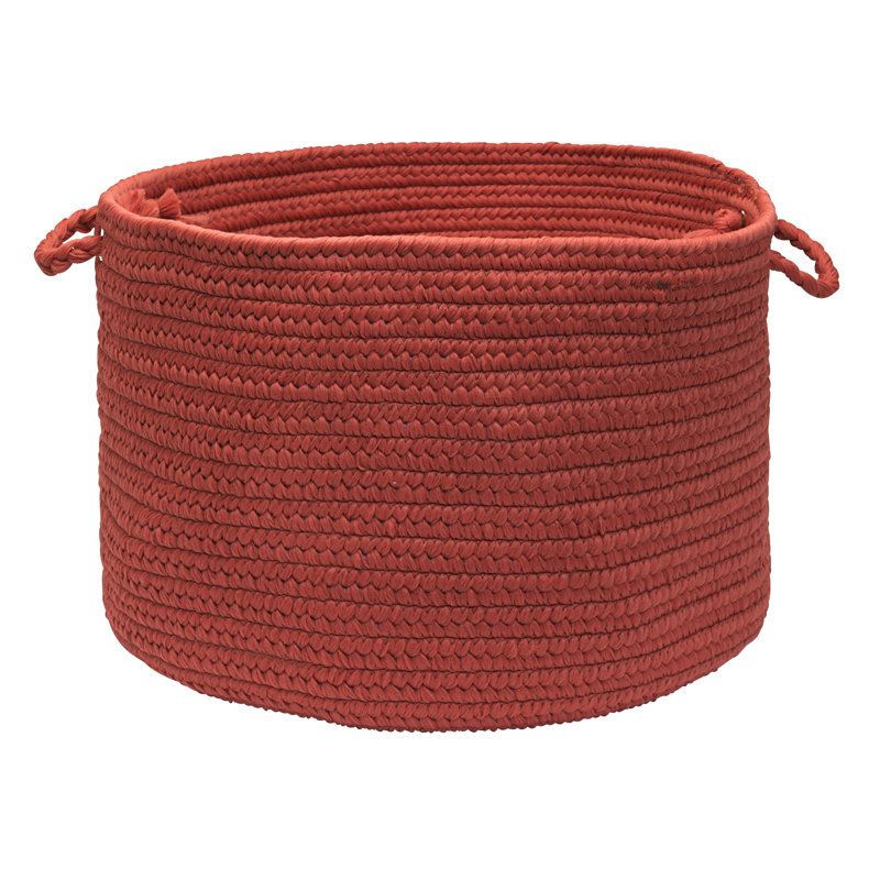 Panier de rangement tressé intérieur / extérieur, H 10 po x l 14 po x P 14 po, Terra Cotta