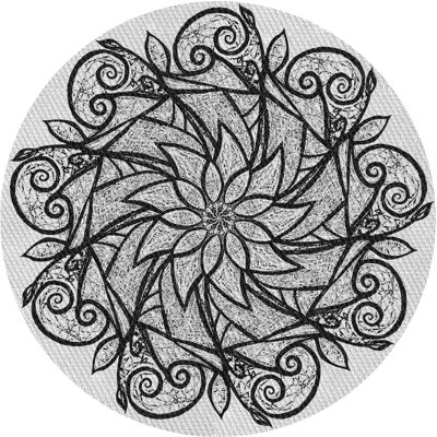 Tapis noir/blanc tissé à la machine
