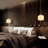 4-Light Modern Geometric Pendant with Fabric Shade
