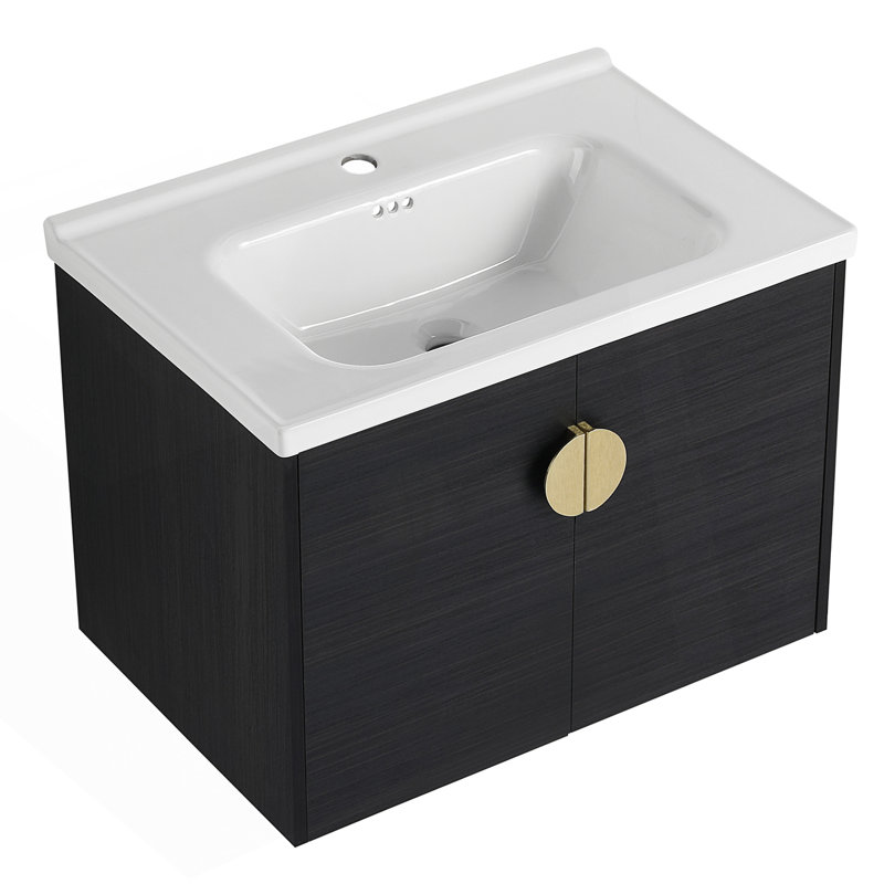 Meuble-lavabo à fermeture en douceur avec lavabo