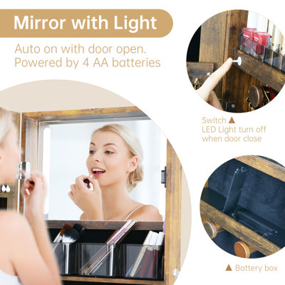 360° Swivel Jewellery Armoire with Drawers
