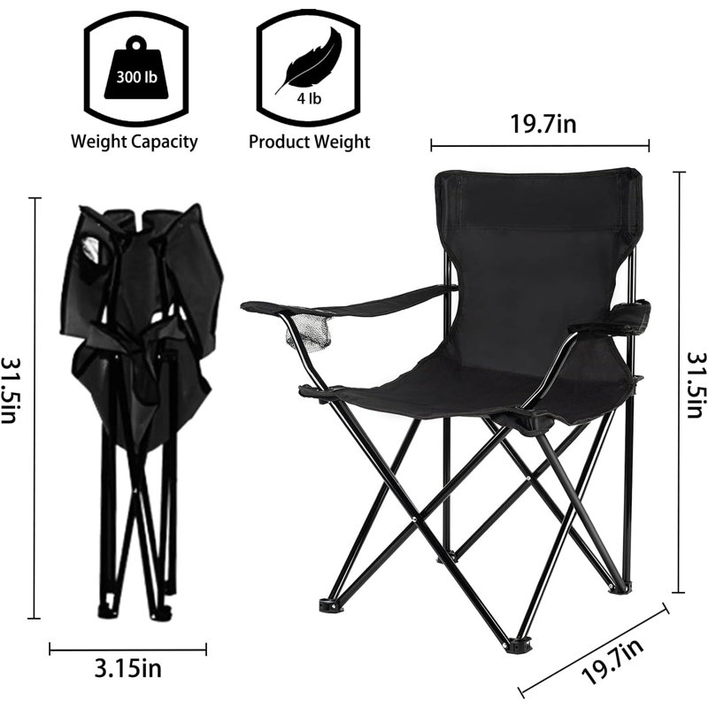Ricco Folding Camping Chair, Black