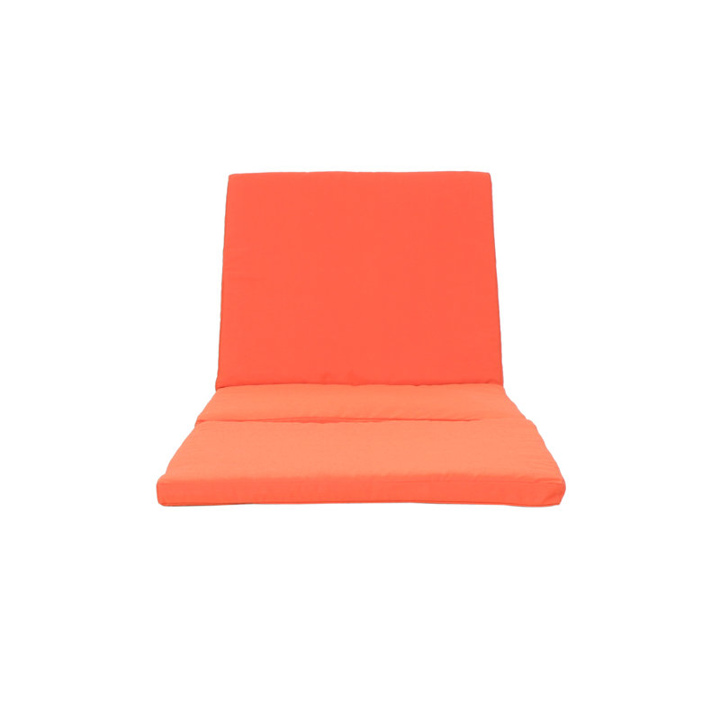 Orange Lounge Cushion - Water , Protected, Rectangular Design Waterproof, Fade And With Ties