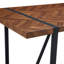 Table de salle à manger rectangulaire minimaliste rétro, plateau en bois aggloméré texturé avec pieds en métal noir