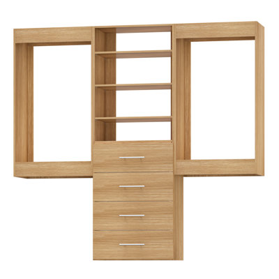 Modular Closet System, Versatile and Customizable Walk-In Design for Efficient Storage and Organization, Wood