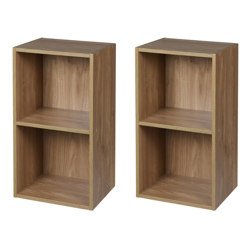 Kaiya 53cm H x 30cm W Bookcase, Oak, Set of 2