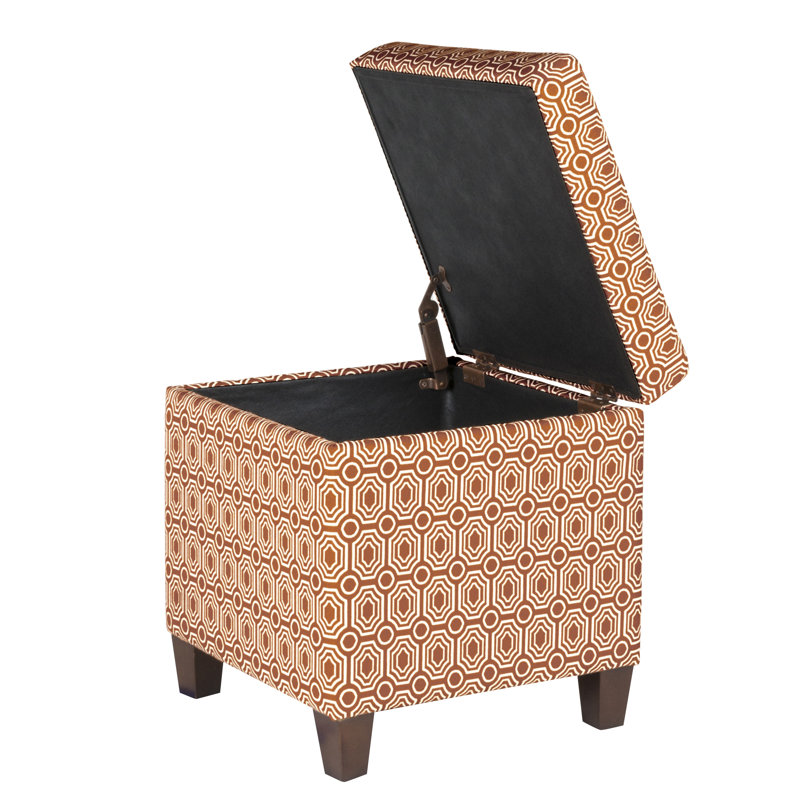 Rummond Upholstered Ottoman, Orange