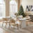 Apricot Beige Faux Leather Dining Chair with Wrap-Around Back and Gold Stainless Steel Legs
