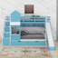 Lit superposé simple au-dessus d'un lit simple de style château avec 2 tiroirs, 3 tablettes et glissoire-1575130231-1555882296