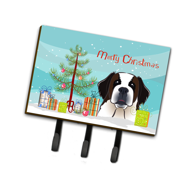 Metal Wall Organizer with Key Hooks, Saint Bernard