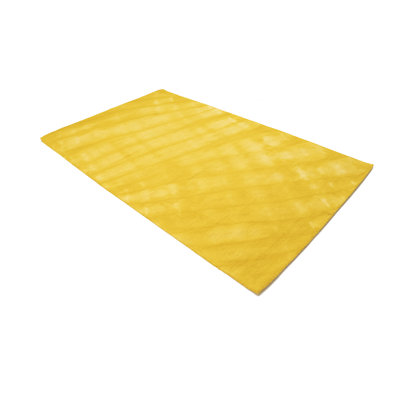 Tapis rectangulaire jaune en laine touffeté à la main Chloey