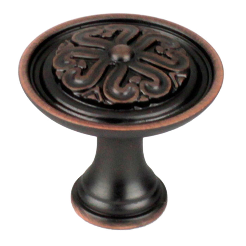 Poignée champignon de diamètre 1 3/8 po Iris, Bronze huilé, H 1,25 po x l 1,25 po x P 1 po