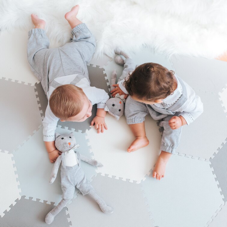 Baby Brielle Interlocking Hexagon Floor Foam Tile Activity Mat for Tummy Time, Crawling, and Playing Ultra Thickness Playmat