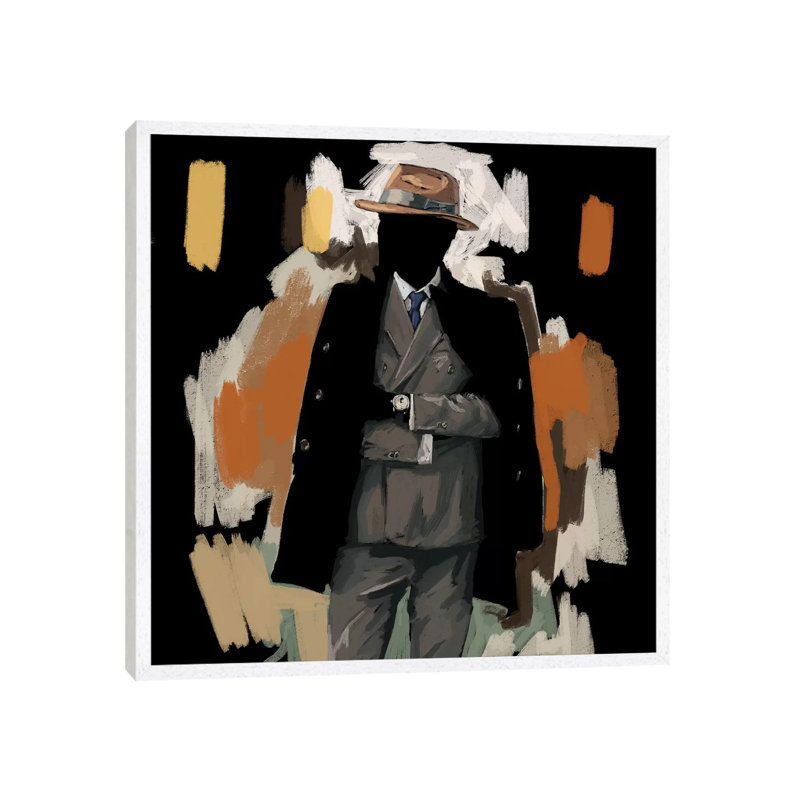 The Overcoat - Painting on Canvas, 66.04cm H x 66.04cm W x 3.81cm D, White Floater Framed