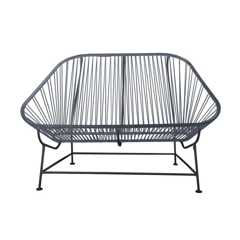 InLove Indoor/Outdoor Handmade Loveseat, Gray/Black