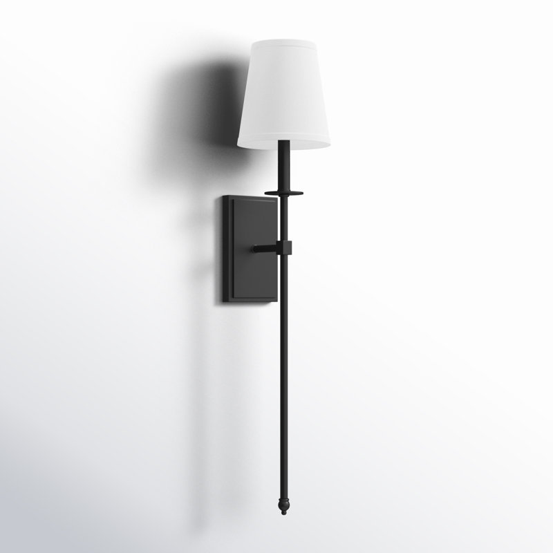 Monroe 1-Light Wall Sconce in Matte Black, 33.5" H x 6.75" W x 8'' D, Matte Black