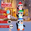 Trois pingouins gonflables de Noël GOOSH 6 pi empilés les uns sur les autres avec des DEL intégrées