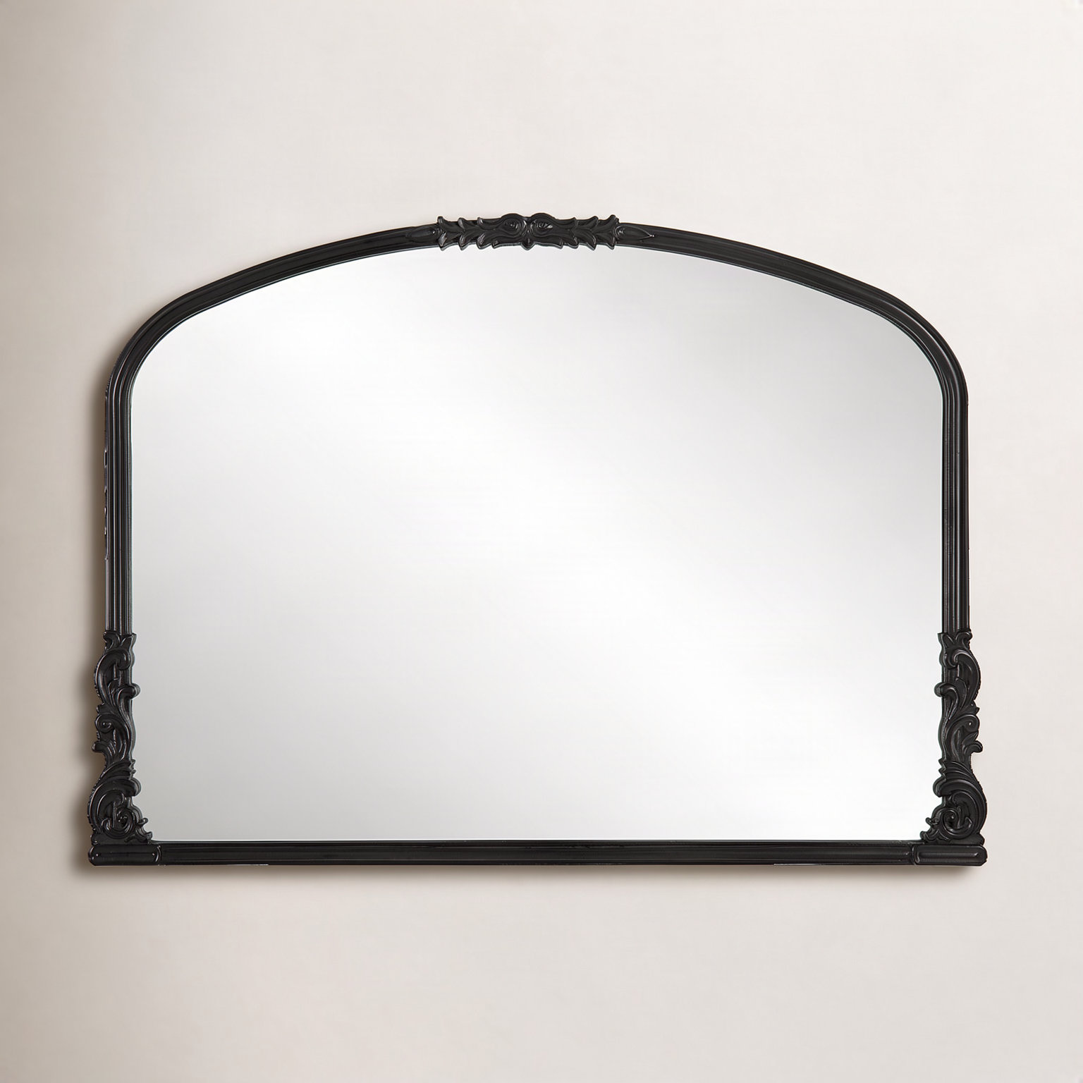 Keith Accent Mirror, Satin Black, Horizontal, 28" H x 38" W