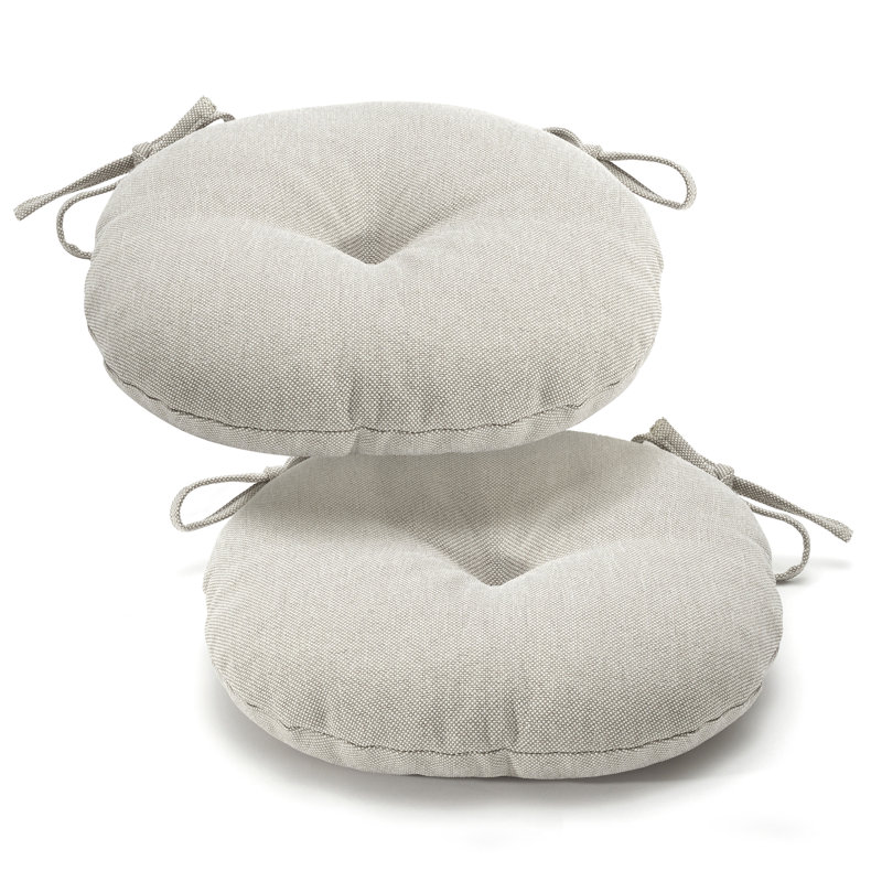 Coussin de siège rond Bistro, tissu performance, ensemble de 2, Naturel
